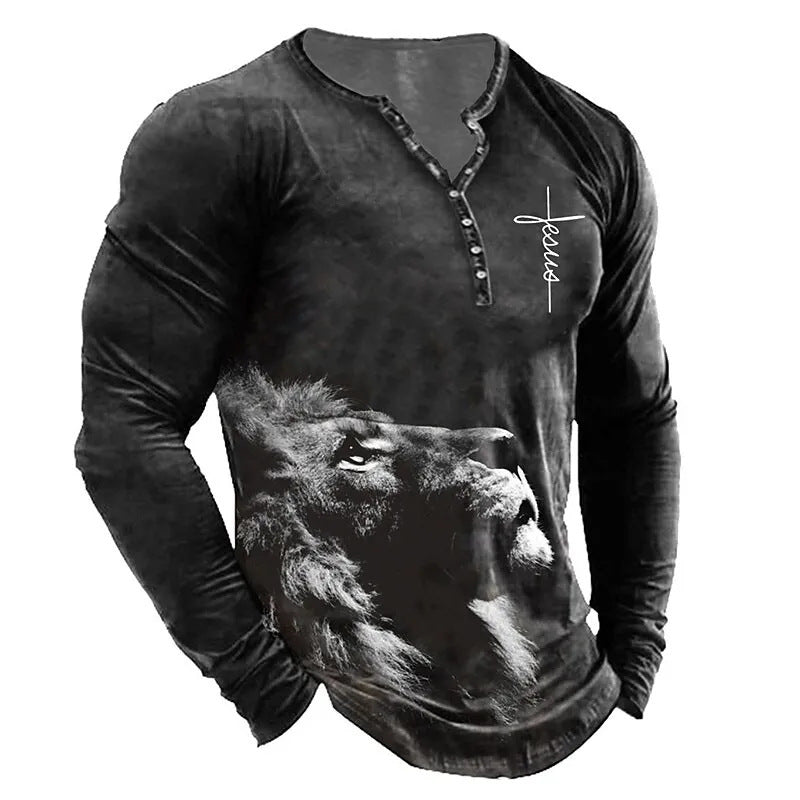 Men's Digital Printing Casual Long Sleeve